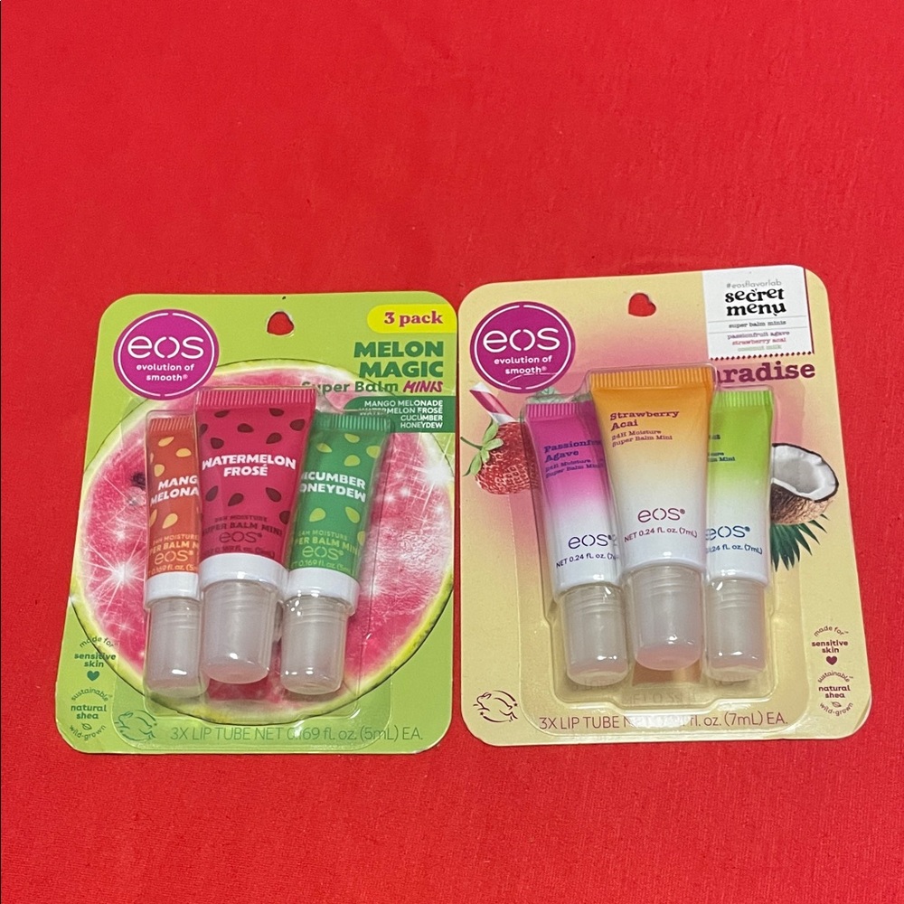 NIP EOS Lip Balm 3-Pack in Vibrant Shades